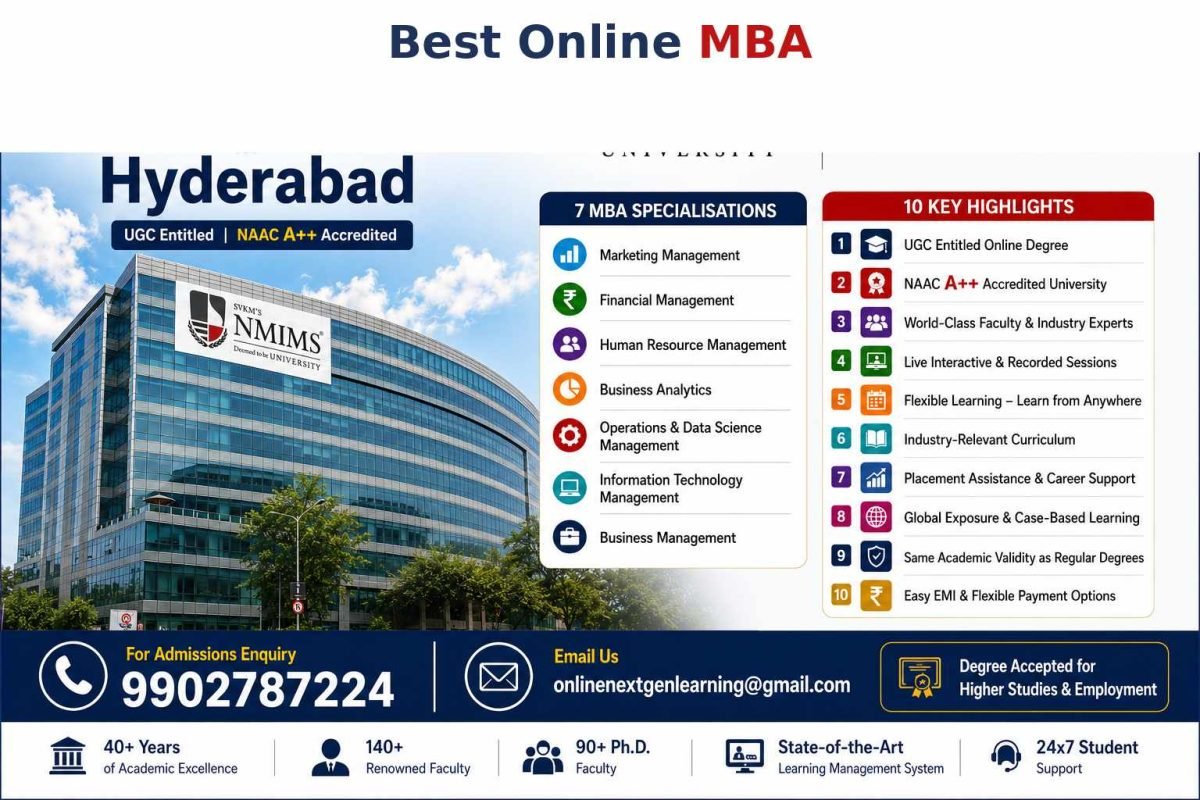 Best Online MBA in Hyderabad, Looking for a distance MBA, NMIMS Online MBA,  UGC Approved Online MBA, Affordable Online MBA