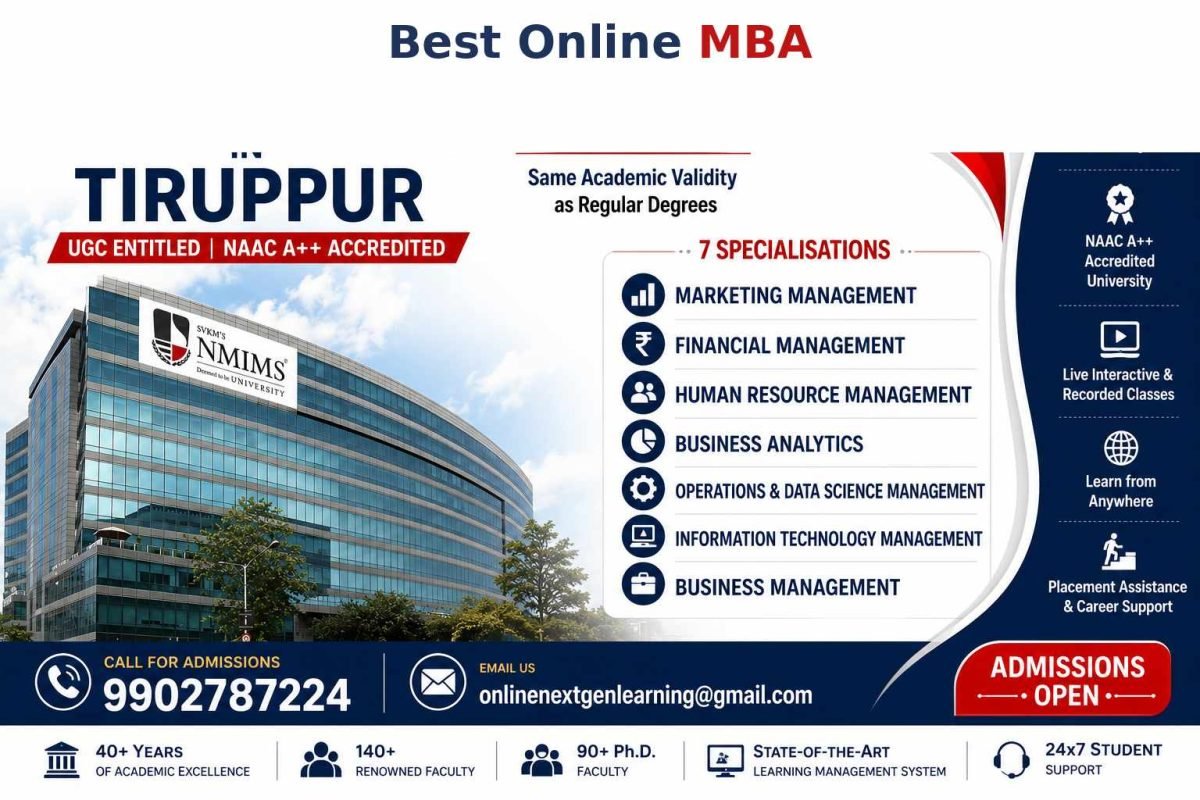 Best Online MBA in Tiruppur, Looking for a distance MBA, NMIMS Online MBA,  UGC Approved Online MBA, Affordable Online MBA