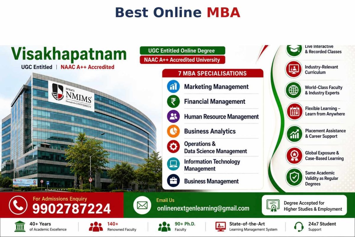 Best Online MBA in Visakhapatnam, Looking for a distance MBA, NMIMS Online MBA,  UGC Approved Online MBA, Affordable Online MBA